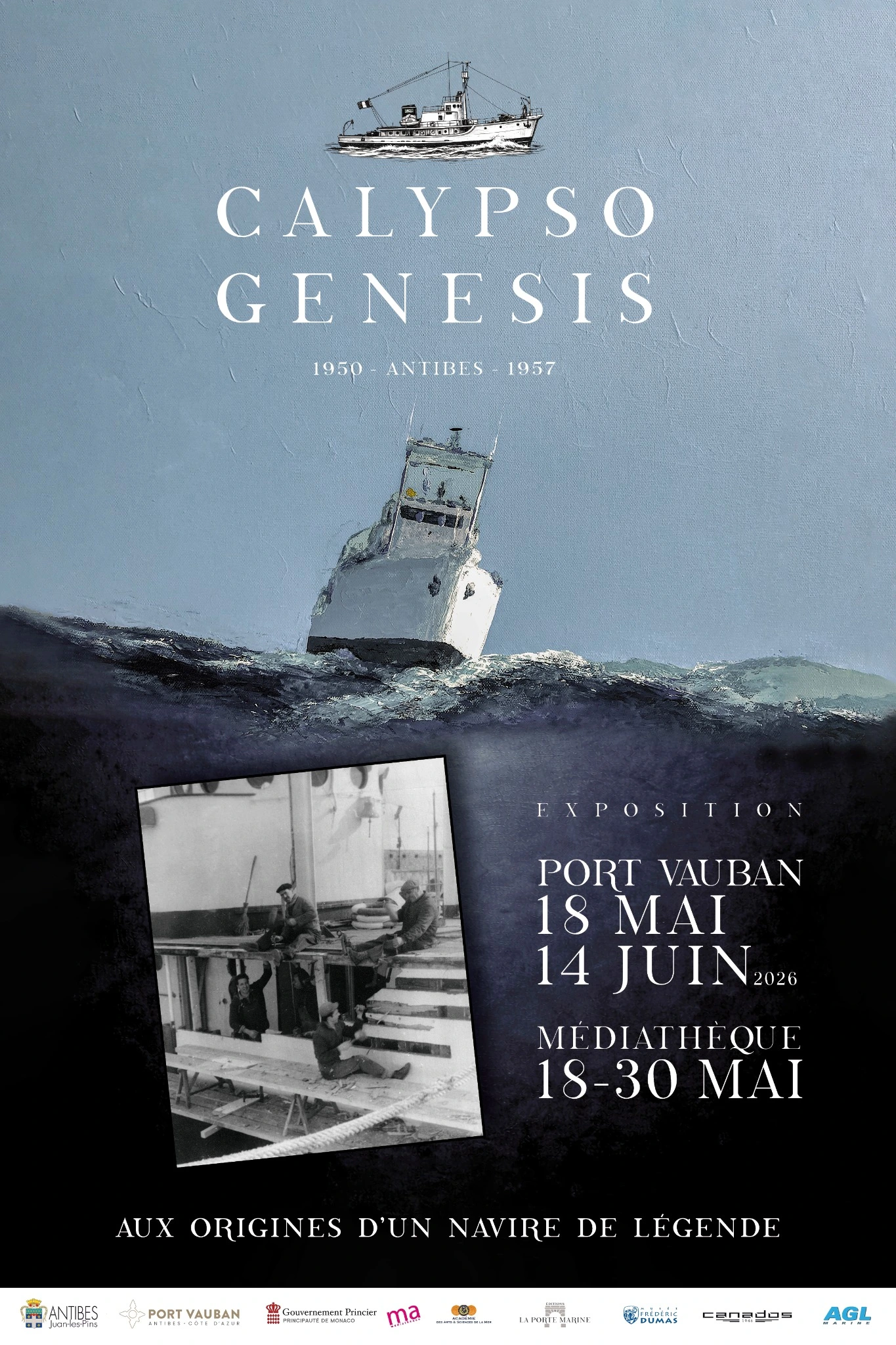 Affiche originale intégrale de l’exposition Calypso Genesis à Antibes